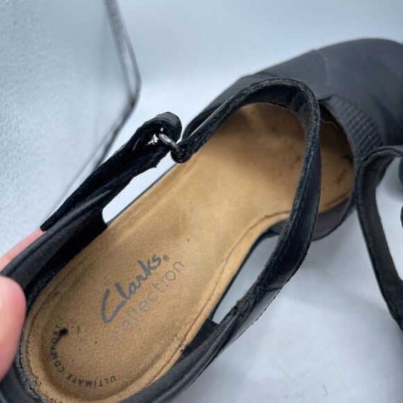 CLARK’s Collection Emily Daisy black leather strappy pump 10 - Picture 11 of 12